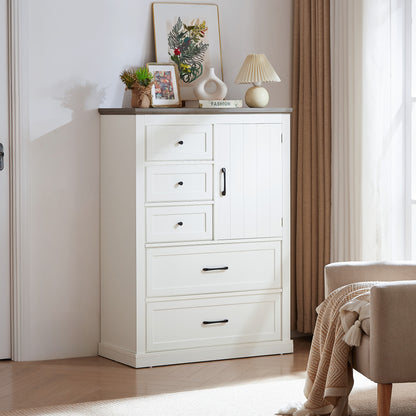 Farmhouse 5-Drawer Dresser White