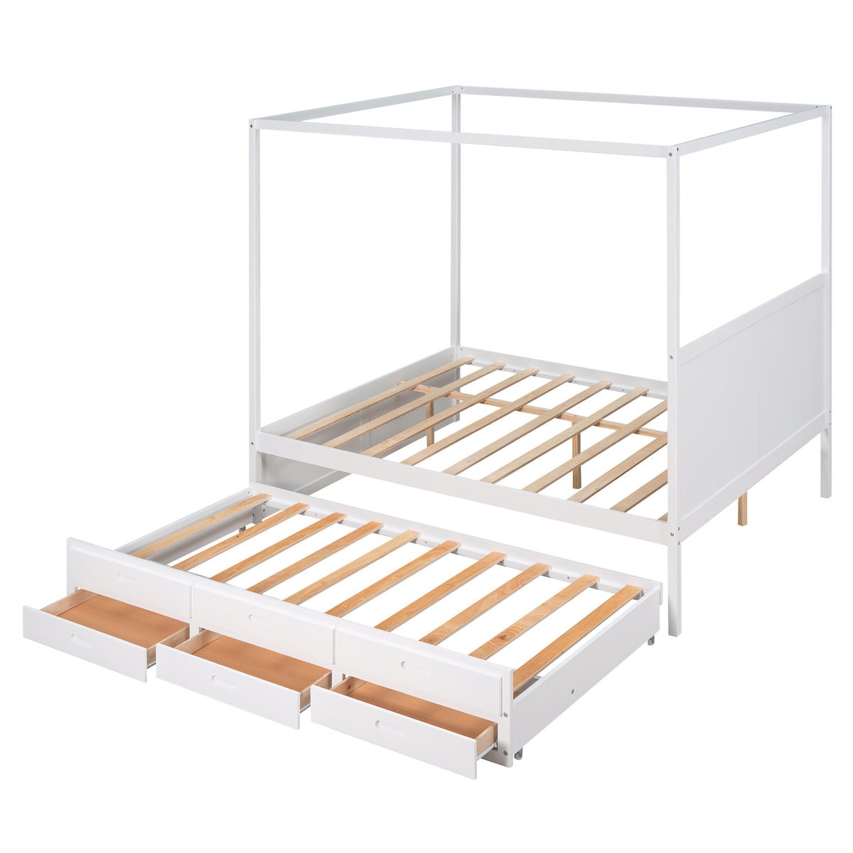 Queen Canopy Bed White