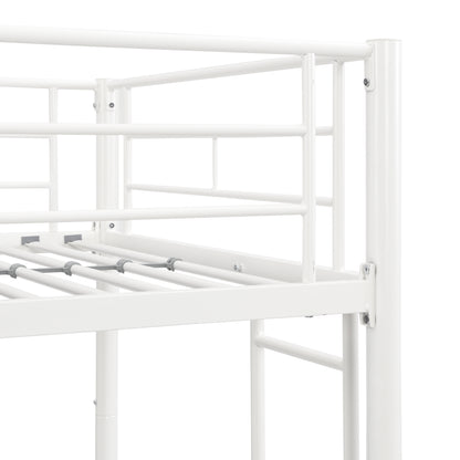 Twin Metal Bunk Bed with Safety Rail White