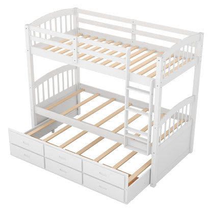 Twin Over Twin Bunk Bed White