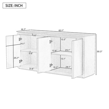 U-Style Sideboard with Ash Veneer Finish