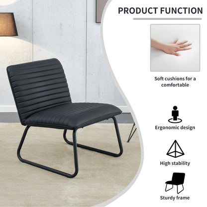 Black Armless Lounge Chair – Black Legs