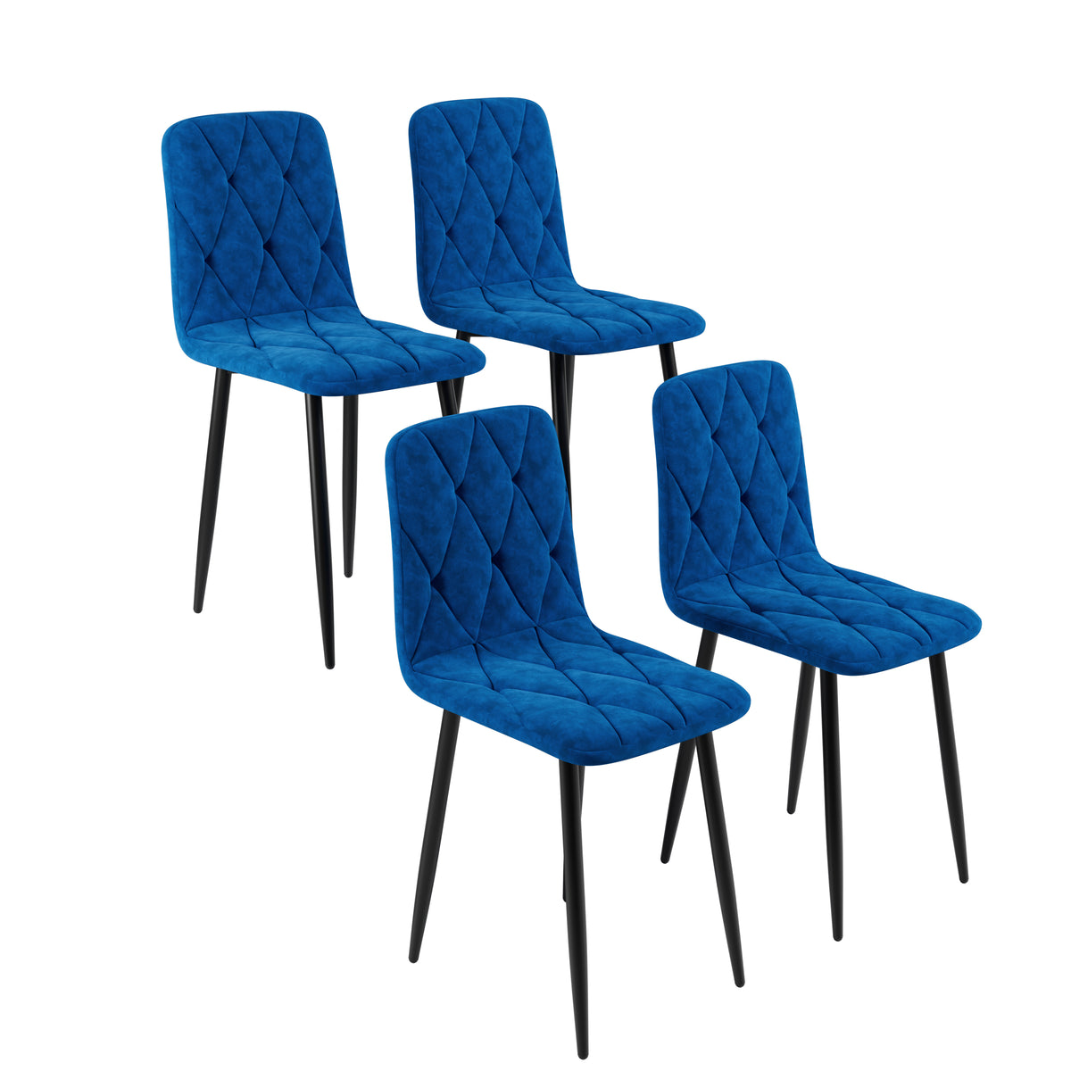 Velvet Dining Chair Set (4 pcs) – Modern Kitchen Style