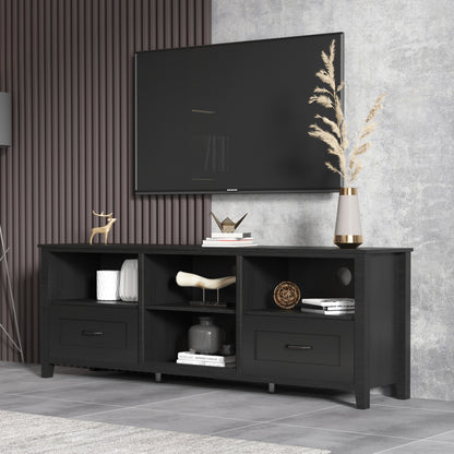 70" Modern Media Console with Storage Compartments