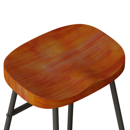 Minimalist Counter Bar Stools Set of 2 Brown