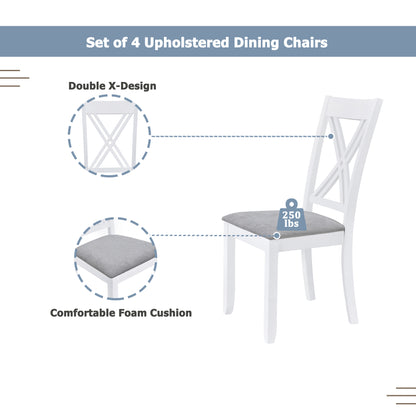 Rustic 5-Piece Dining Set with X-Back Chairs