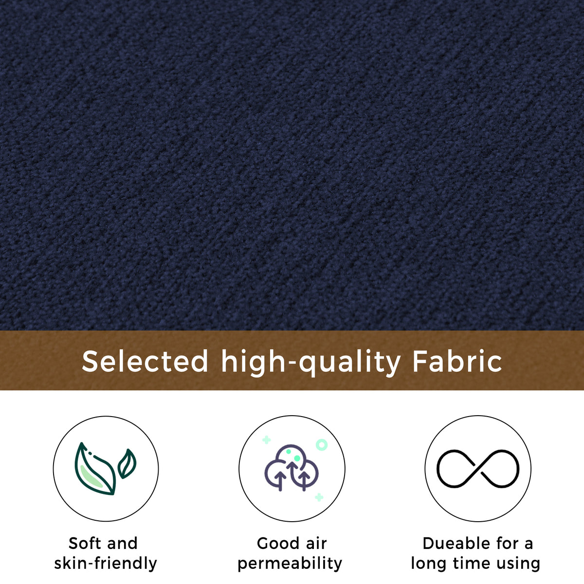 Mid-Century Linen Chaise Lounge – Blue