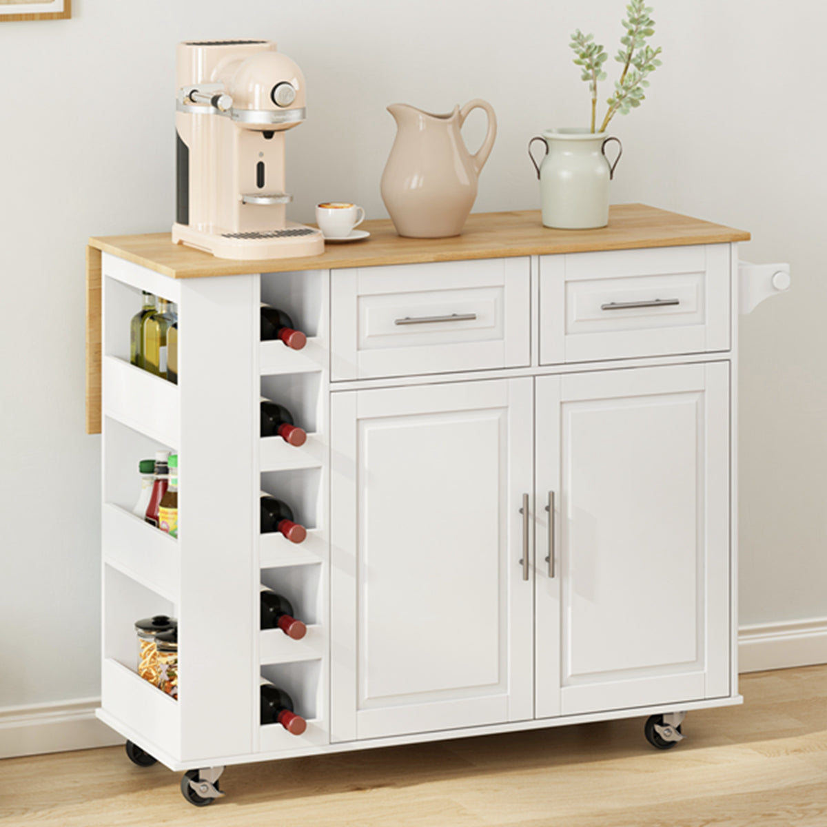 Kitchen Island Cart Brown