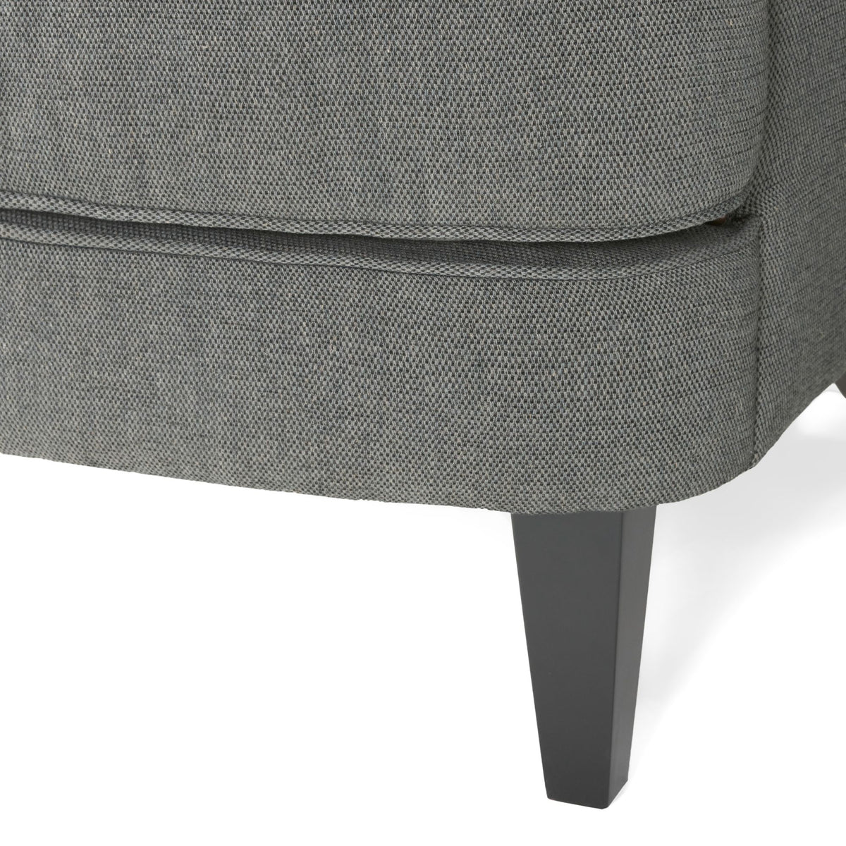 Modern Grey Fabric Club Chair with Ottoman – Upholstered Lounge Set