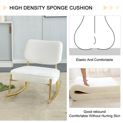 Suede Rocking Lounge Chair – Beige