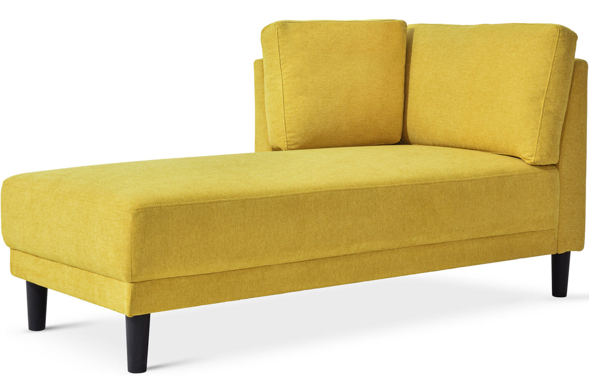 Mid-Century Fabric Chaise Lounge Beige