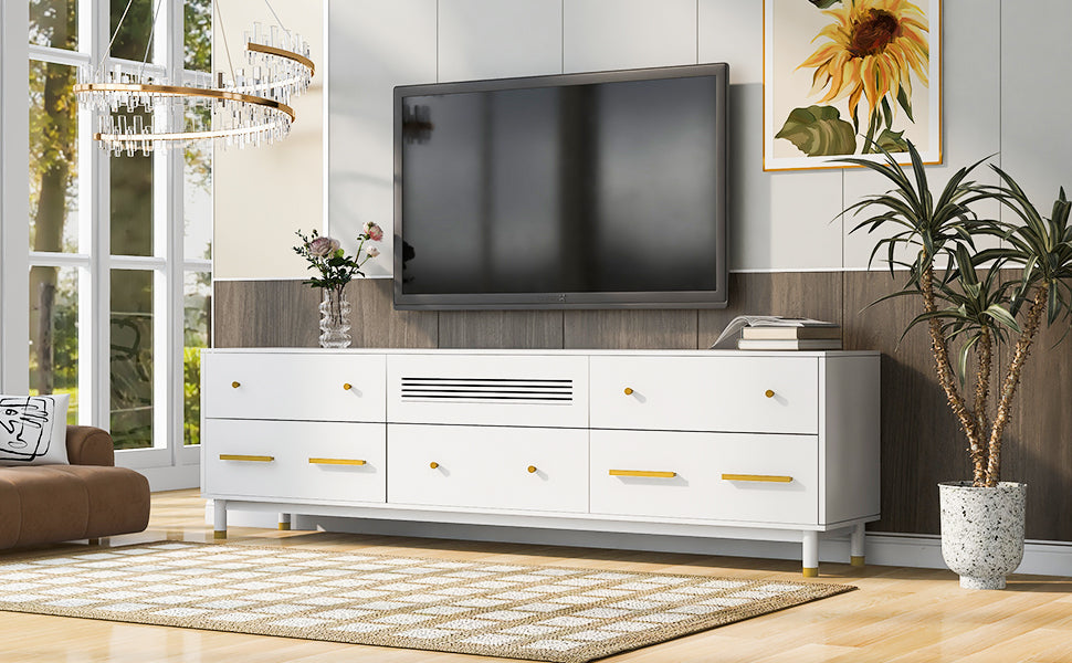 Modern TV Stand for 75-Inch Screens Black