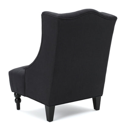 Toddman Velvet Club Chair – Charcoal