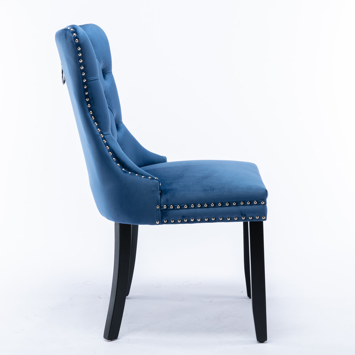 Tufted Velvet Dining Chair Set (2 pcs) – Blue