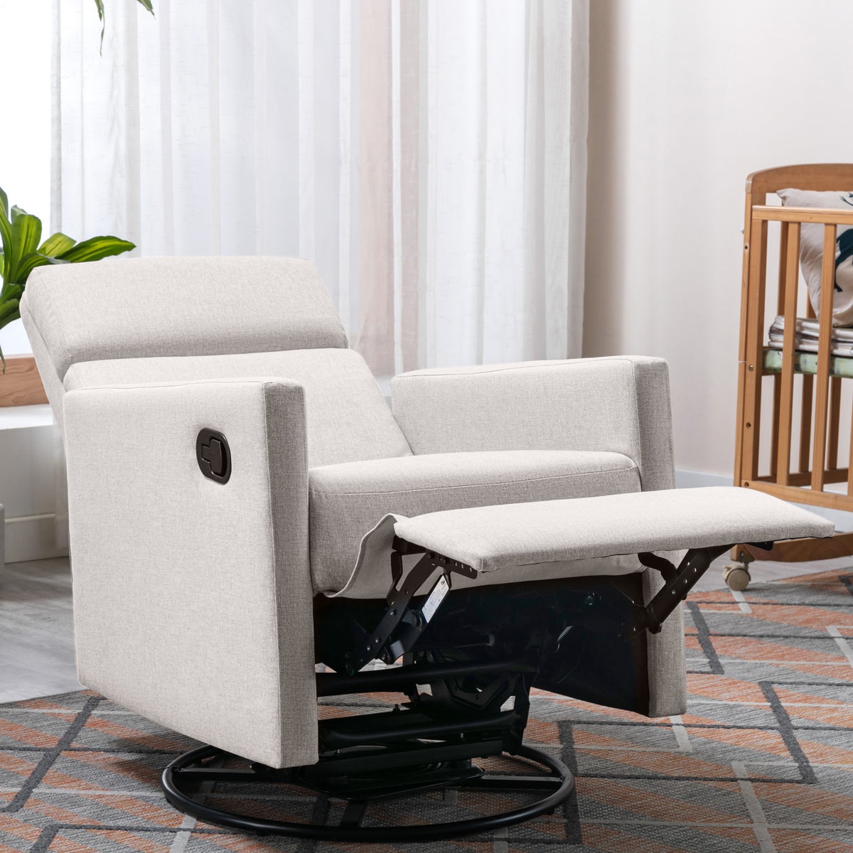 Upholstered Rocker Chair Tan