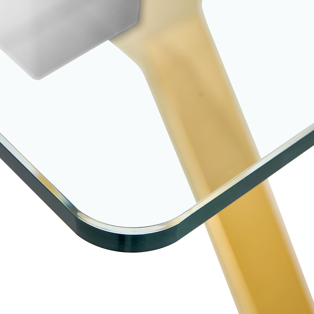 Glass Dining Table with Gold Metal Legs