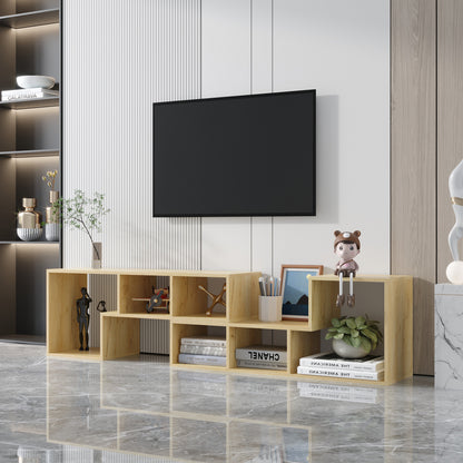 L-Shaped Oak Display Shelf – Modern Storage Unit
