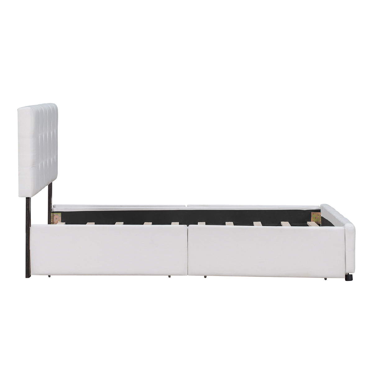 Upholstered Platform Bed Queen Linen