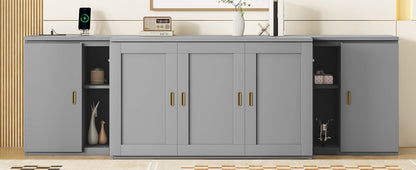 Full Murphy Bed with Shelves Gray