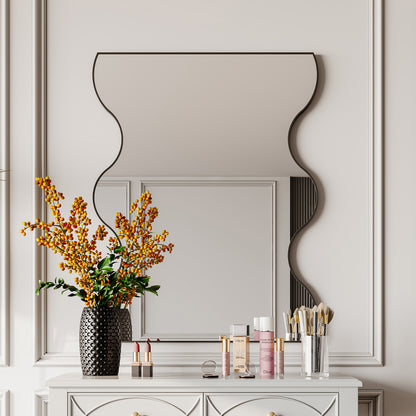 30x35” Rectangular Wall Mirror – Black Frame