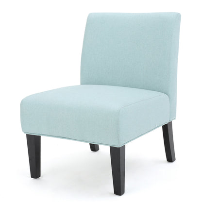 Modern Accent Chair Gray Fabric White