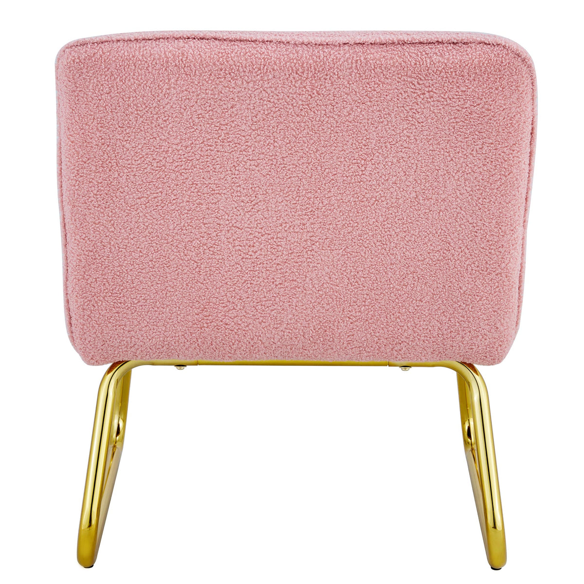 Blush Fabric Accent Chair – Gold Legs