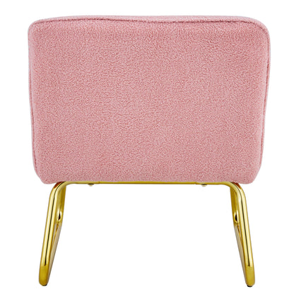 Blush Fabric Accent Chair – Gold Legs