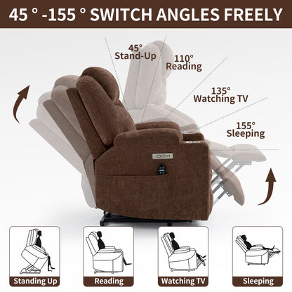 Chenille Power Recliner Chair 350LB Capacity