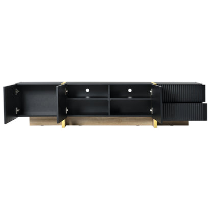 Luxury Fluted TV Stand Black