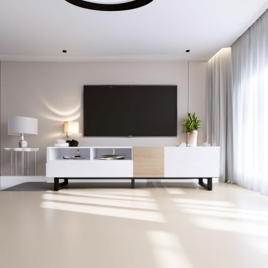 Modern Double Storage TV Stand – 80”