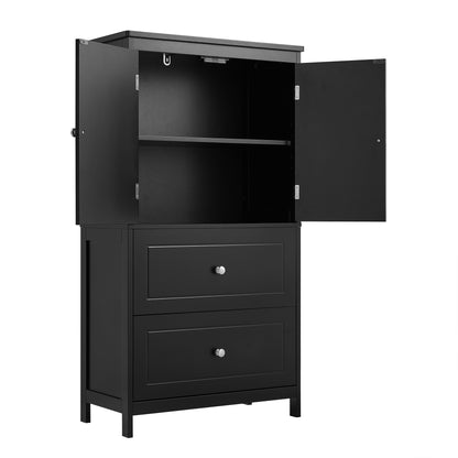 Black Bathroom Storage Cabinet with Drawers