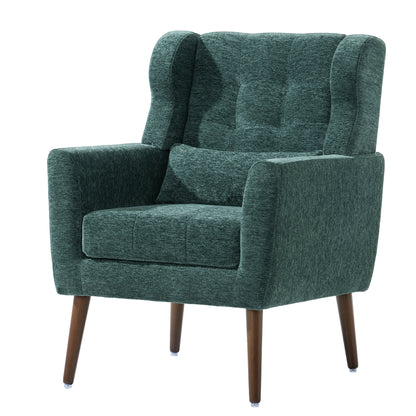 Upholstered Modern Accent Chair Blackish Green