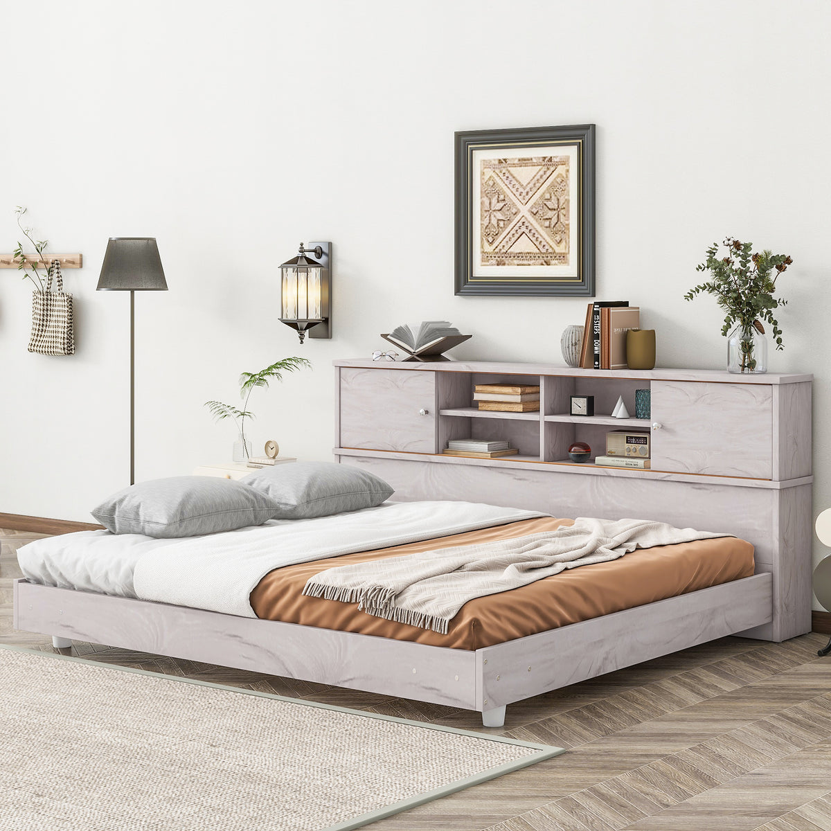 Full Daybed Frame with Bookcases Oak