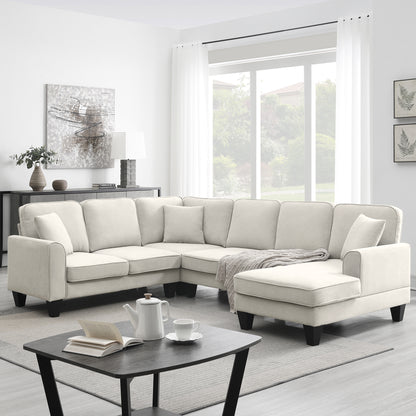 Modern Fabric Sectional Sofa – 7-Seater
