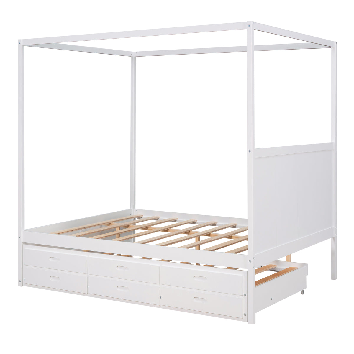 Queen Canopy Bed White