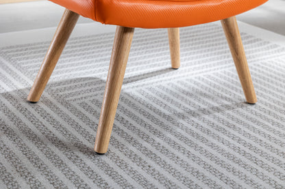 Wooden Step Ottoman with Cushion Orange