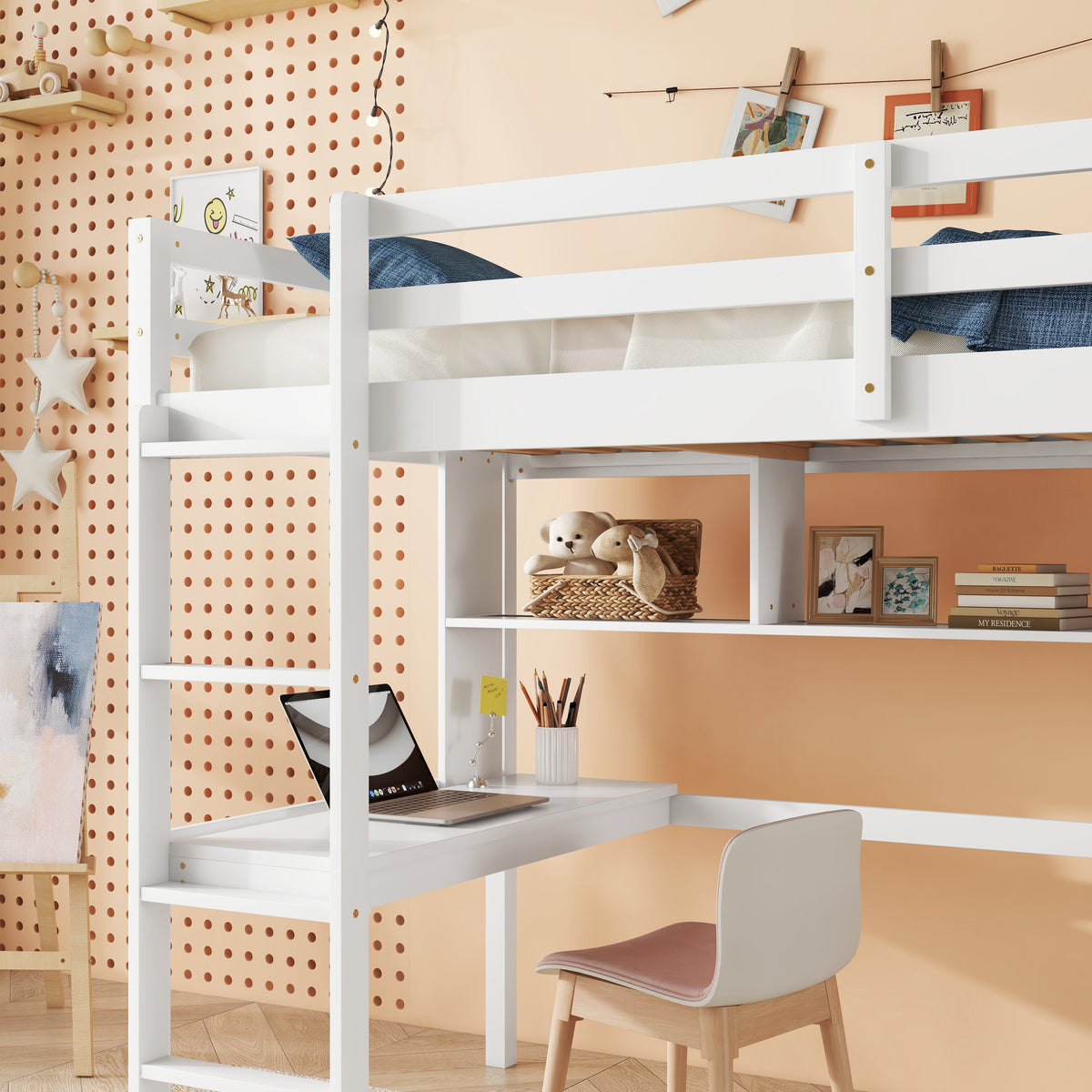 Twin Loft Bed White