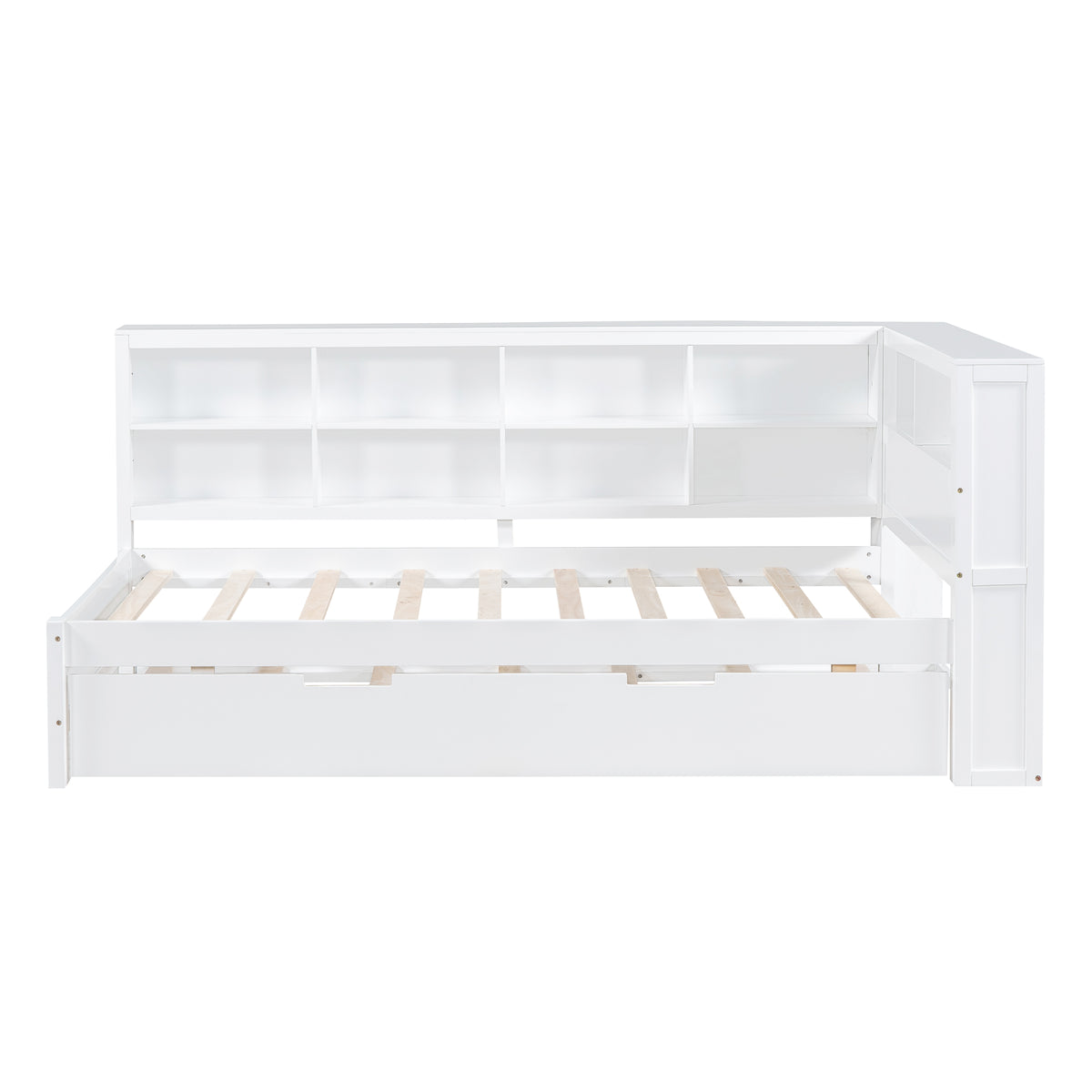 Twin Daybed with Storage Shelf White