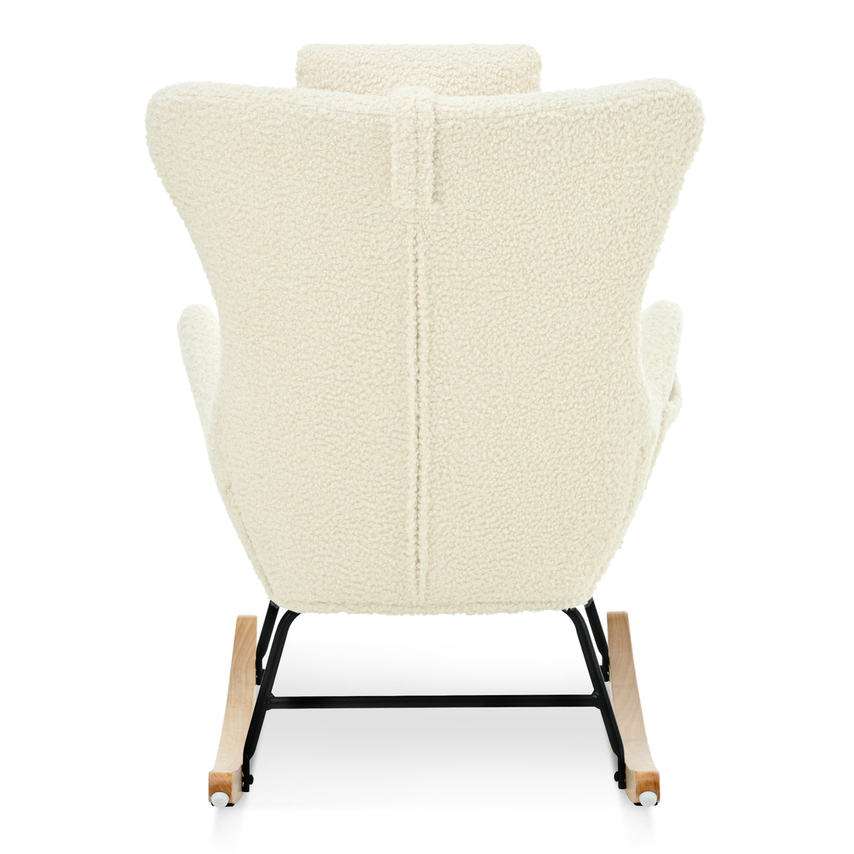 Modern Rocking Chair – Rubber Legs & Chenille Fabric