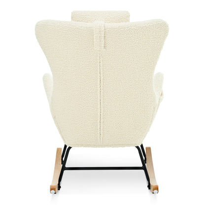 Modern Rocking Chair – Rubber Legs & Chenille Fabric
