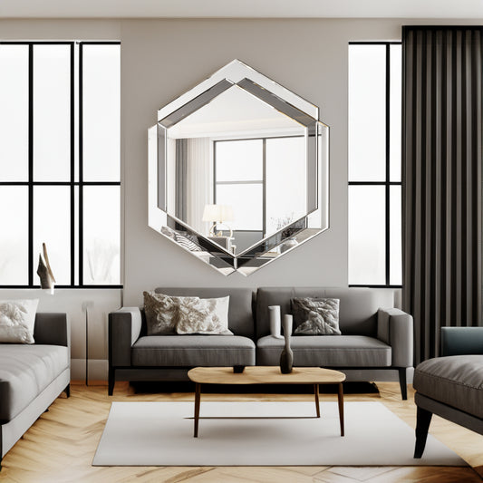 Round Wall Mirror – Silver Frame