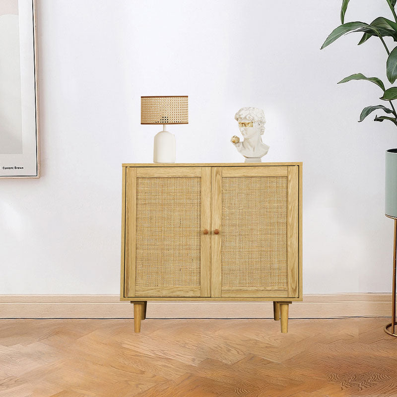 Rattan Storage Cabinet with Doors
