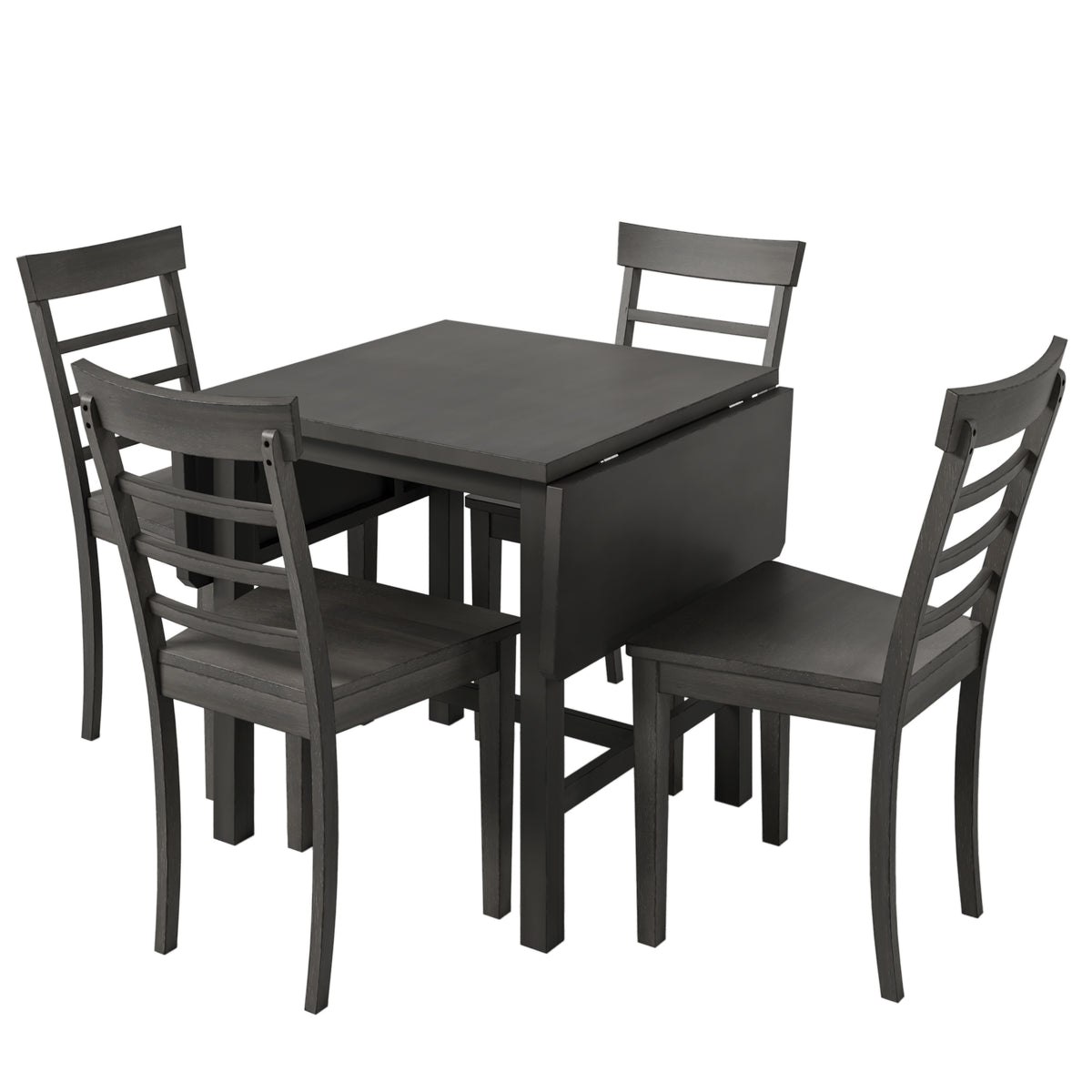 5-Piece Pendant Dining Set with Ladder Back Chairs