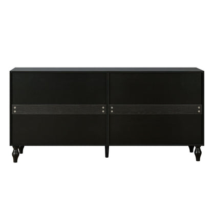 Vintage White Faceted Accent Cabinet with Black Frame