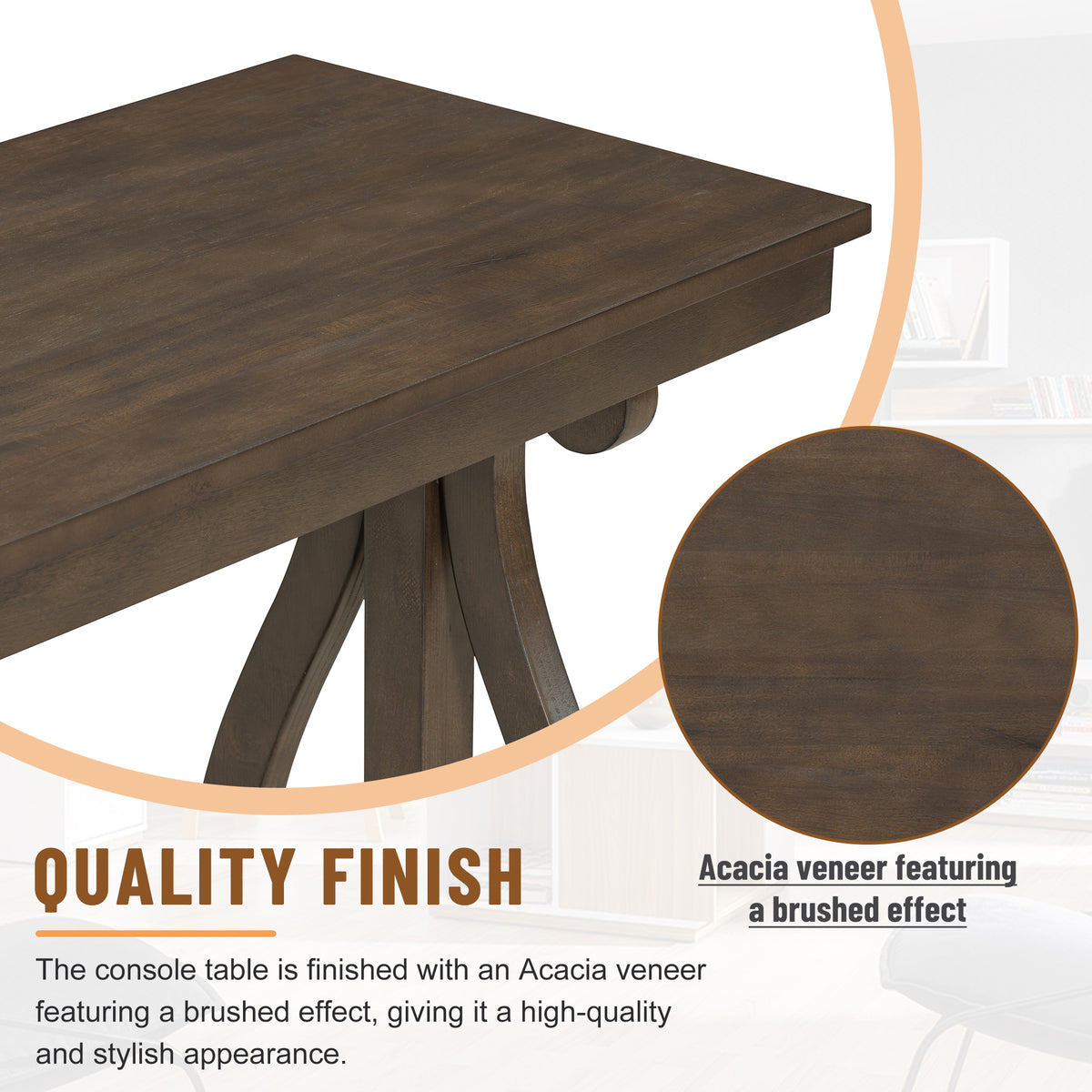 Walnut Farmhouse Console Table – 48”