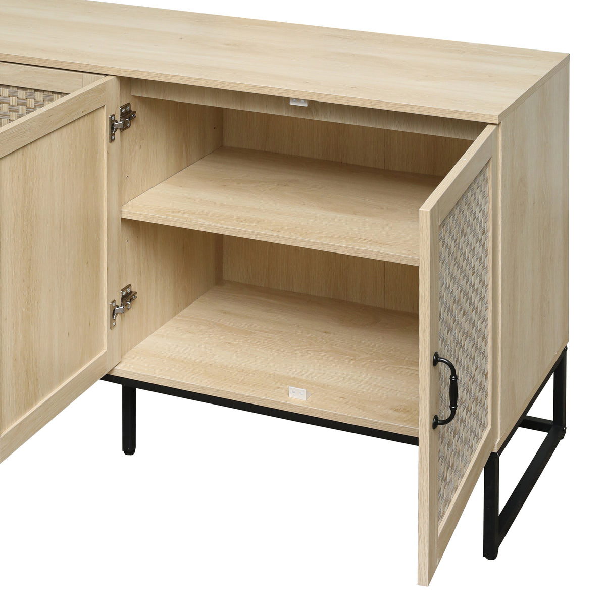 Rattan 4-Door Sideboard Natural