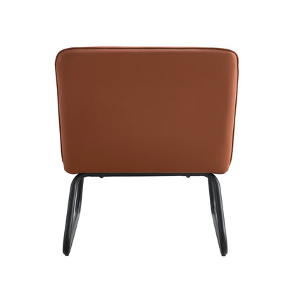 Brown Armless Lounge Chair – Black Legs