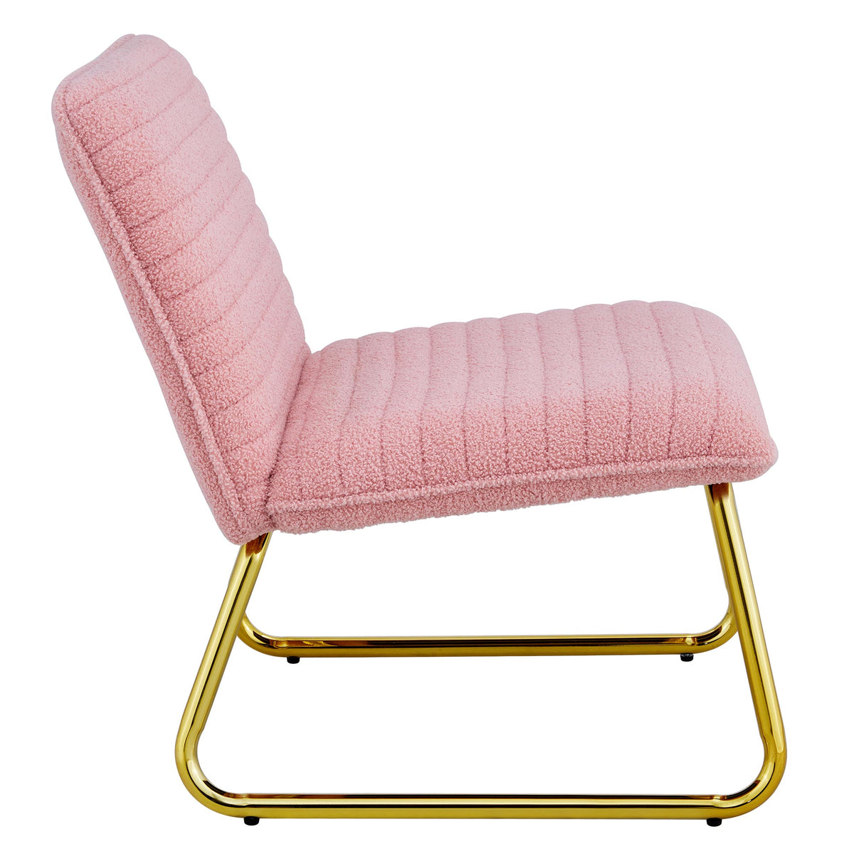 Blush Fabric Accent Chair – Gold Legs
