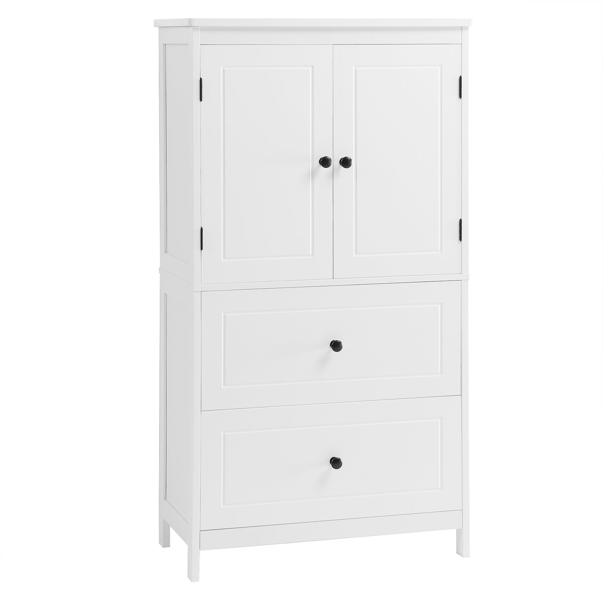 White Bathroom Storage Cabinet with Drawers