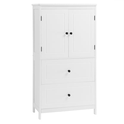 White Bathroom Storage Cabinet with Drawers